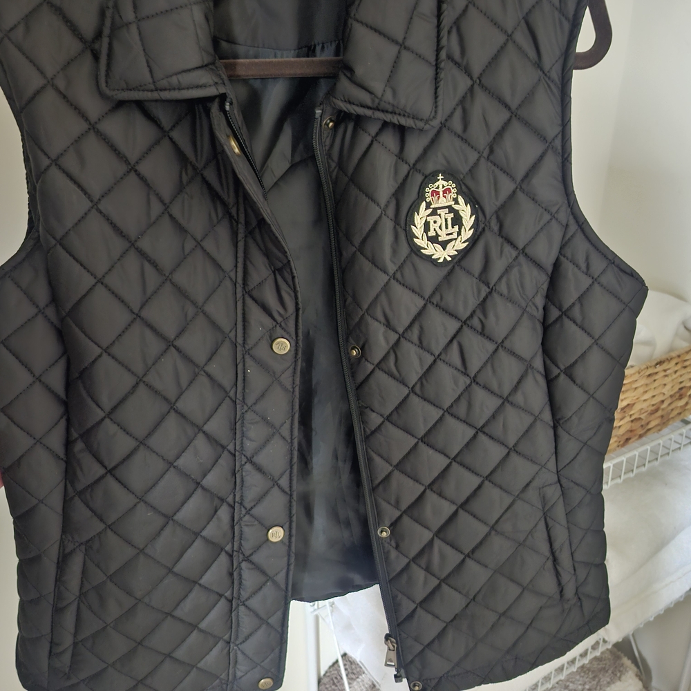 Lauren Ralph Lauren Black Quilted Crest Puffer Vest